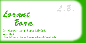 lorant bora business card